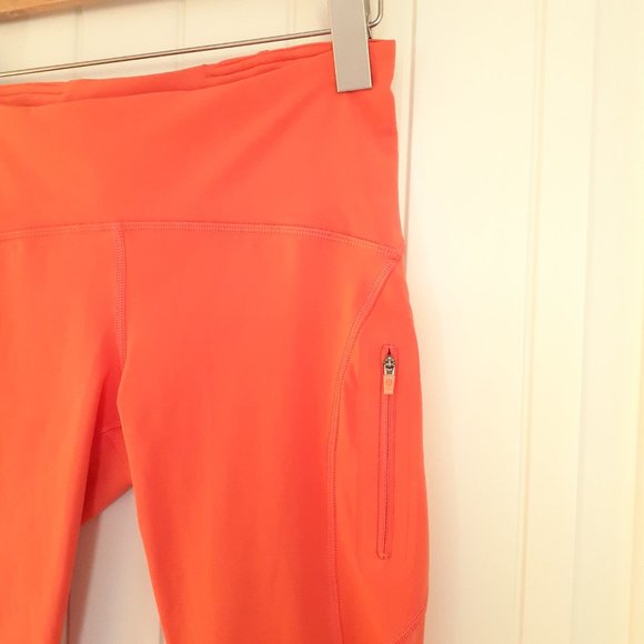Lululemon Sun Runner Crop *17" Orange Size 6 - Picture 6 of 13